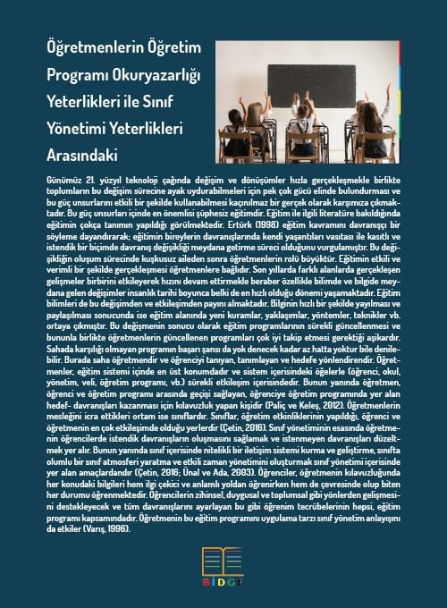 Öğretmenlerin Öğretim Programı Okuryazarlığı Yeterlikleri ile Sınıf Yönetimi Yeterlikleri Arasındaki İlişkinin İncelenmesi