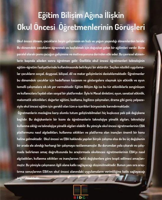 Eğitim Bilişim Ağına İlişkin Okul Öncesi Öğretmenlerinin Görüşleri